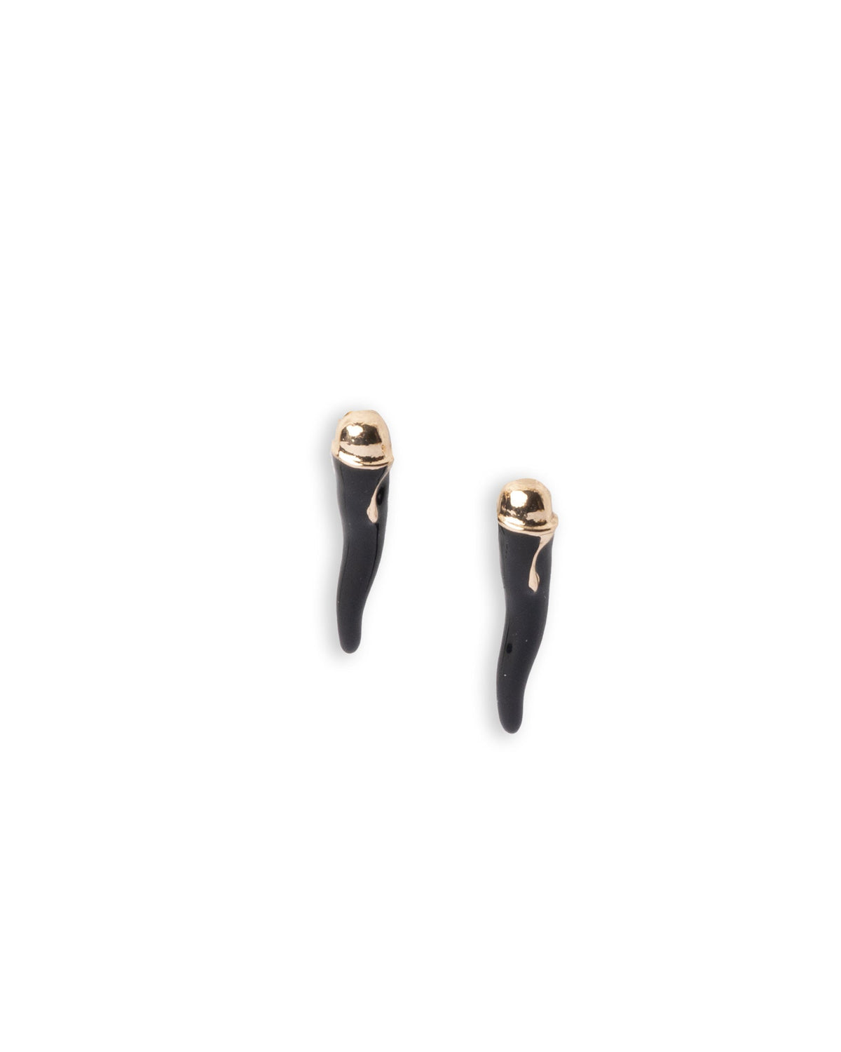 Orecchini pendenti con corno in acrilico nero - Mya Accessories