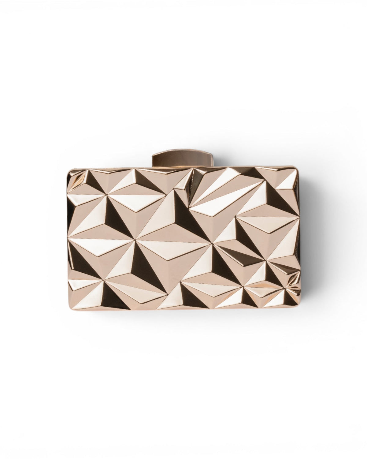 Clutch in metallo con design a taglio diamante - Mya Accessories