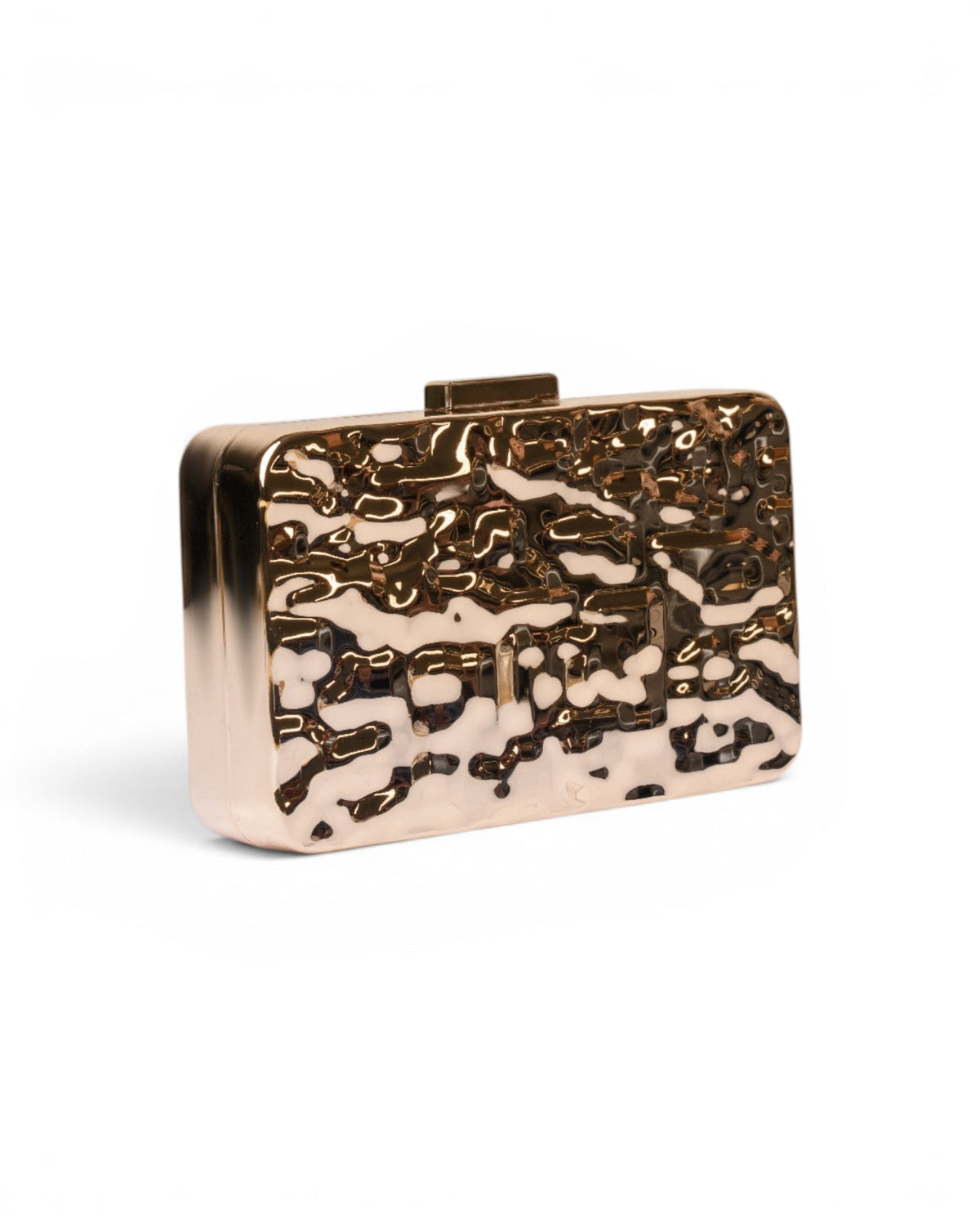 Clutch in metallo con design effetto martellato - Mya Accessories