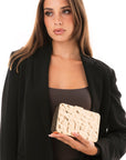 Clutch in metallo con design effetto martellato - Mya Accessories