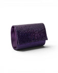 Borsa pochette in tessuto tempestata da micro cristalli viola - Mya Accessories