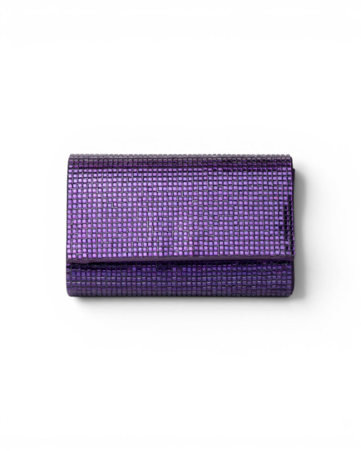 Borsa pochette in tessuto tempestata da micro cristalli viola - Mya Accessories