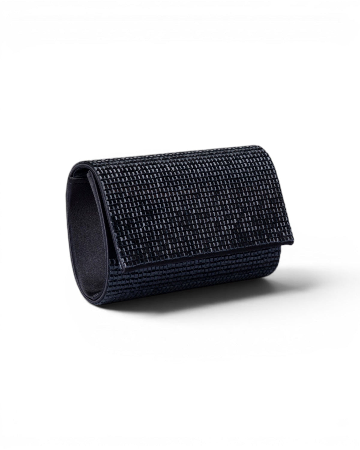 Borsa pochette in tessuto tempestata da micro cristalli neri - Mya Accessories