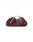 Clutch plissè vinaccio con manico metallico - Mya Accessories