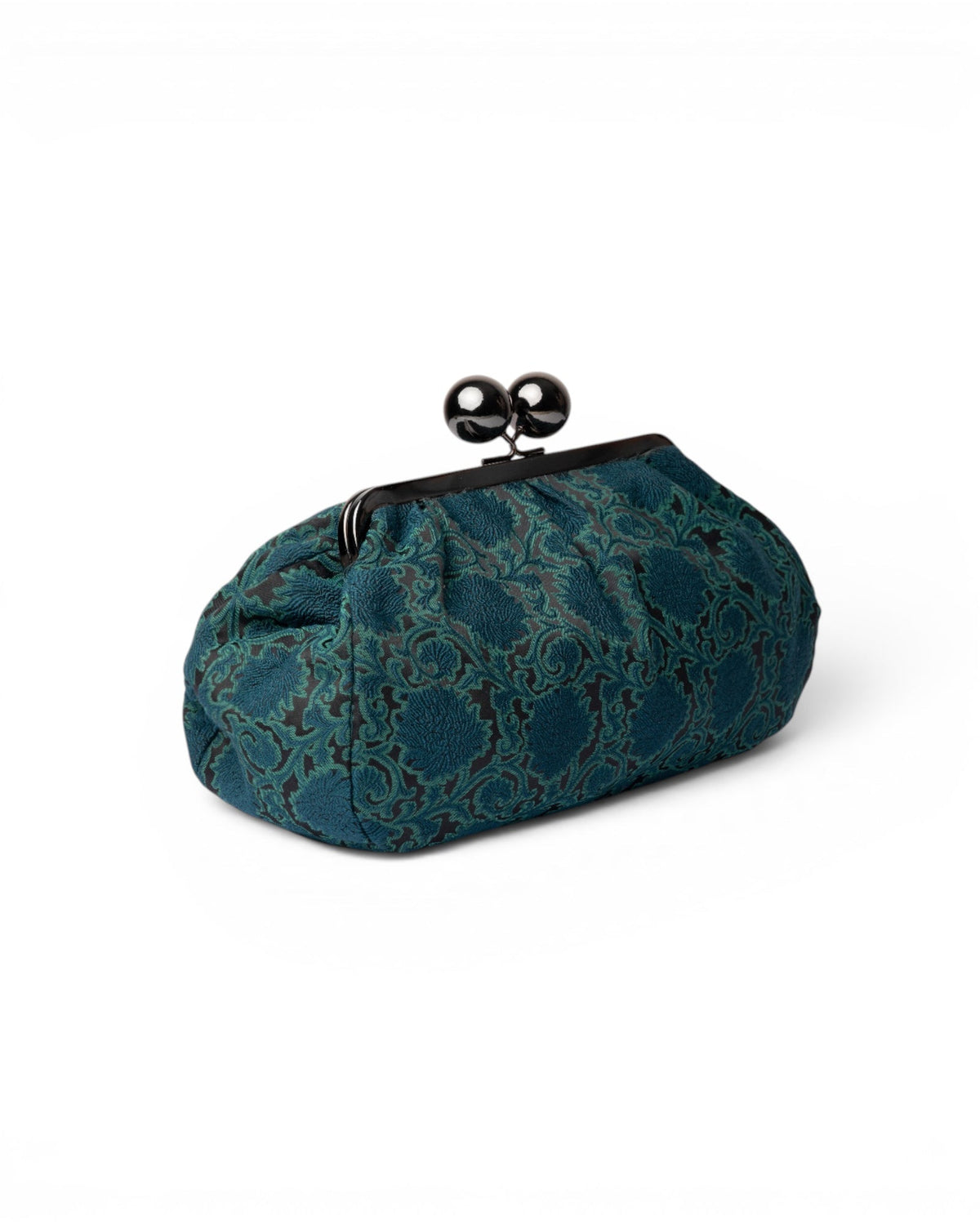 Clutch con texture barocca verde petrolio - Mya Accessories