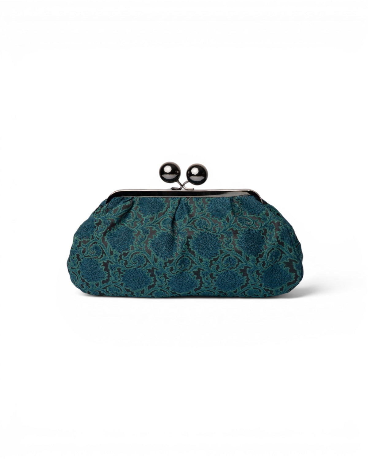 Clutch con texture barocca verde petrolio - Mya Accessories