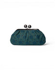 Clutch con texture barocca verde petrolio - Mya Accessories