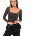 Clutch morbida effetto suede nera - Mya Accessories