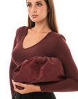 Clutch morbida effetto suede rossa - Mya Accessories