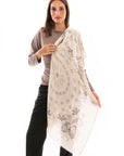 Sciarpa in cotone dalla texture mandala tono bianco - Mya Accessories