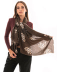 Sciarpa marrone con stampa a cuori maculati - Mya Accessories