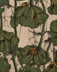 Sciarpa in cotone con stampa a fiori tono verde