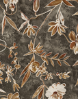 Sciarpa in cotone fango con stampa a fiori