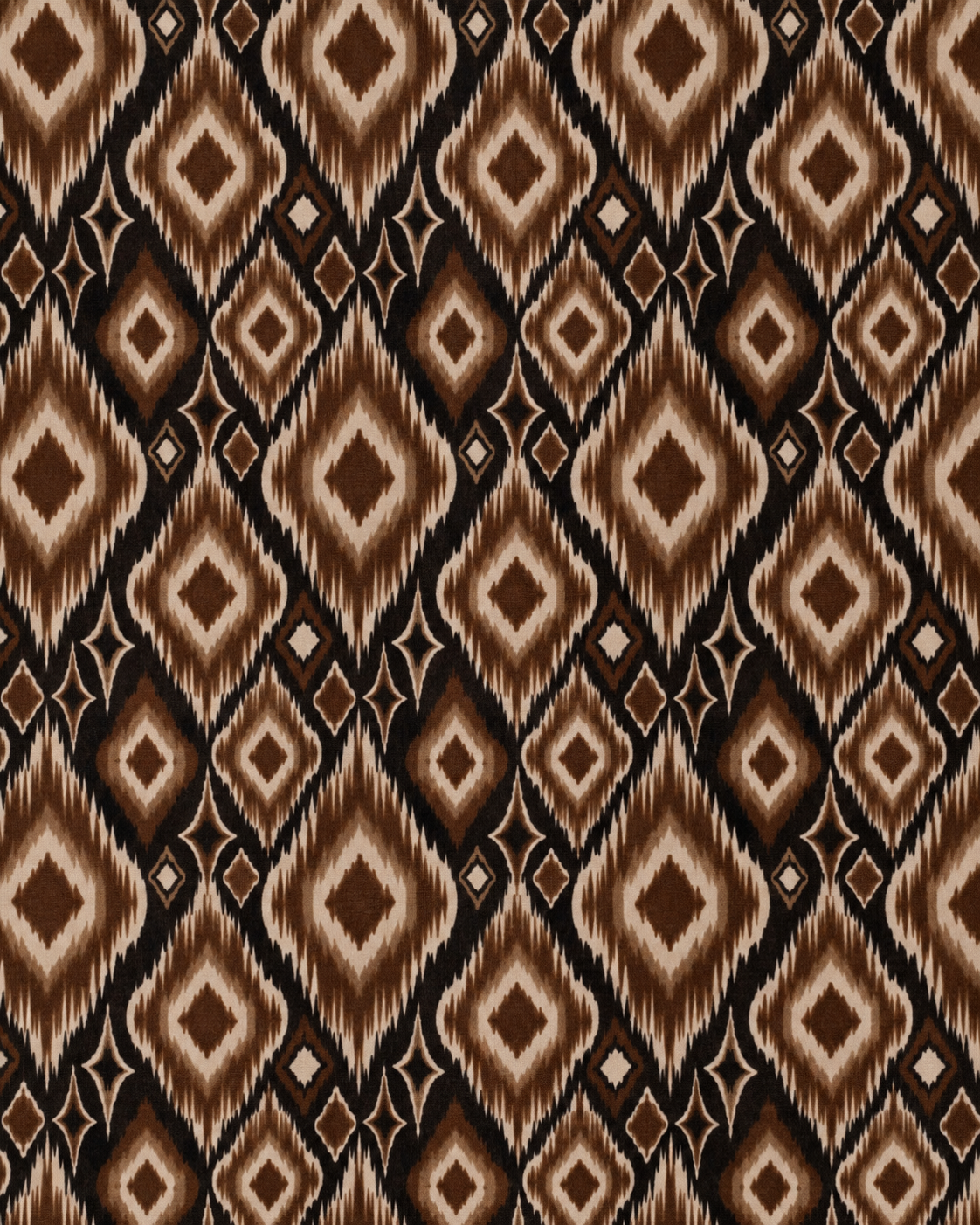 Sciarpa in cotone con stampa geometrica tono marrone