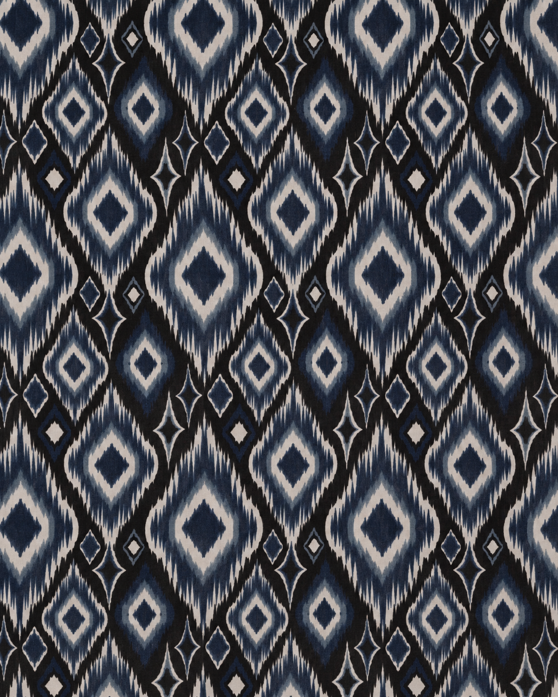 Sciarpa in cotone con stampa geometrica tono blu