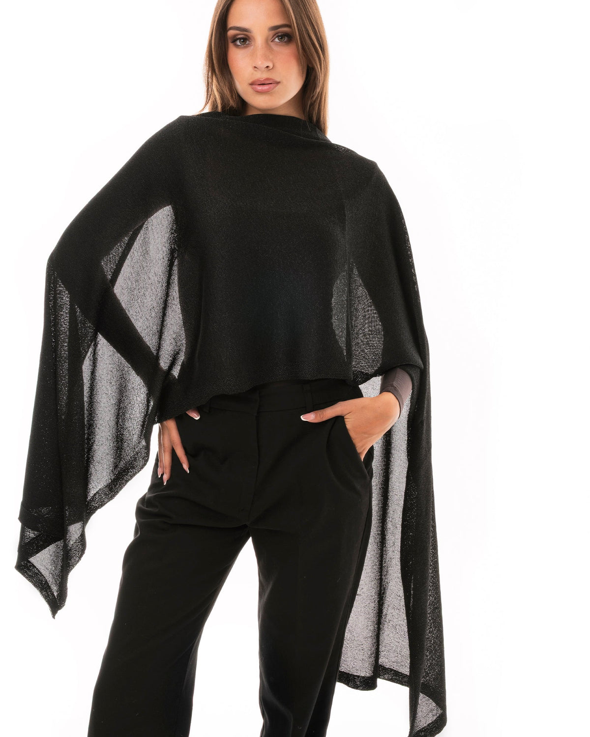 Sciarpa morbida in lurex nera - Mya Accessories