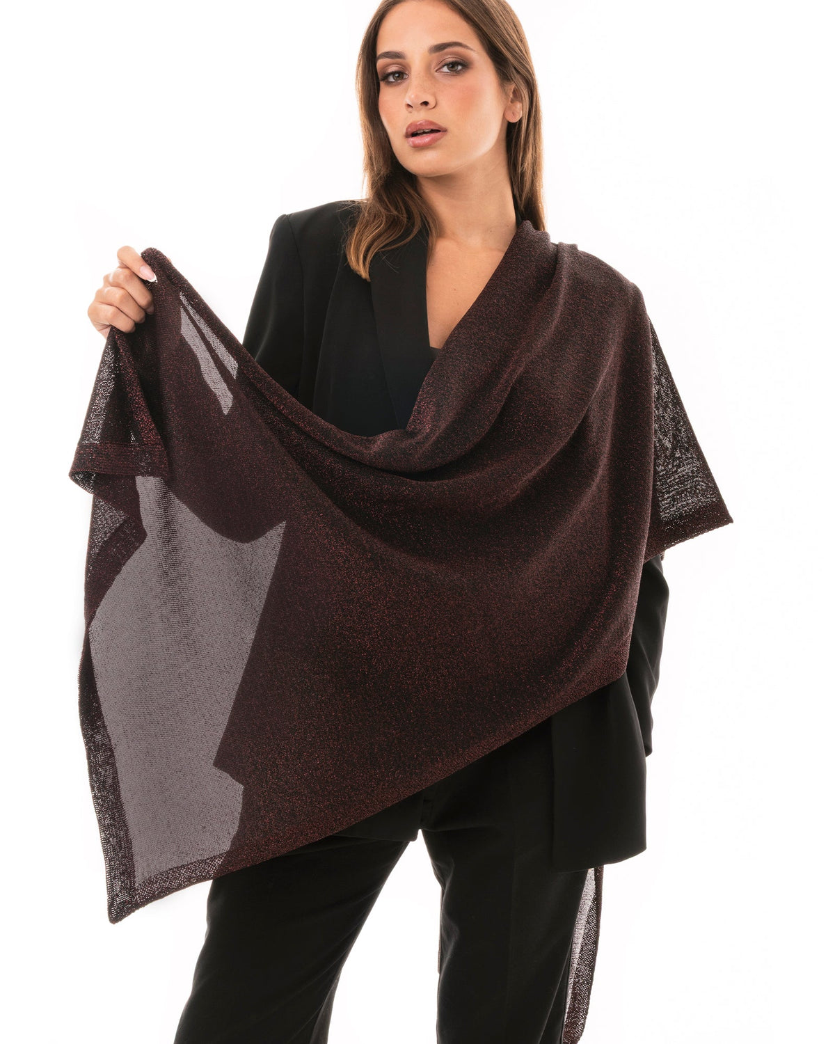 Sciarpa morbida in lurex bordeaux - Mya Accessories