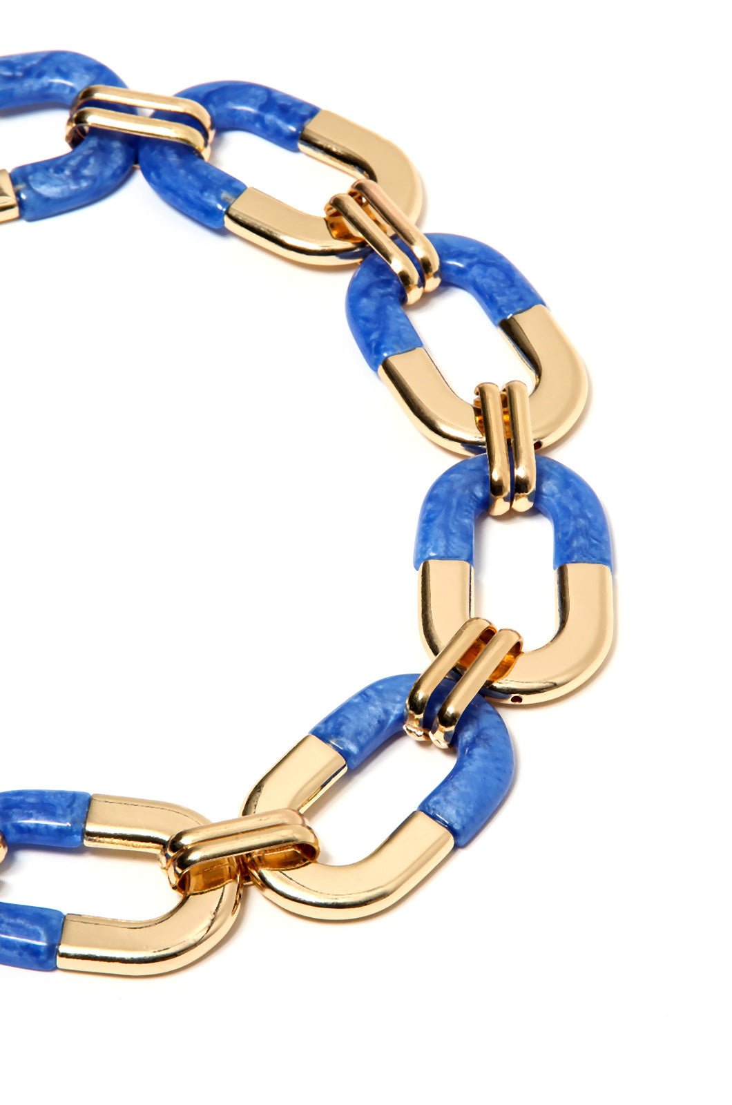 Girocollo in catena ovale oro e blu - Mya Accessories