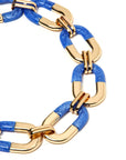 Girocollo in catena ovale oro e blu - Mya Accessories