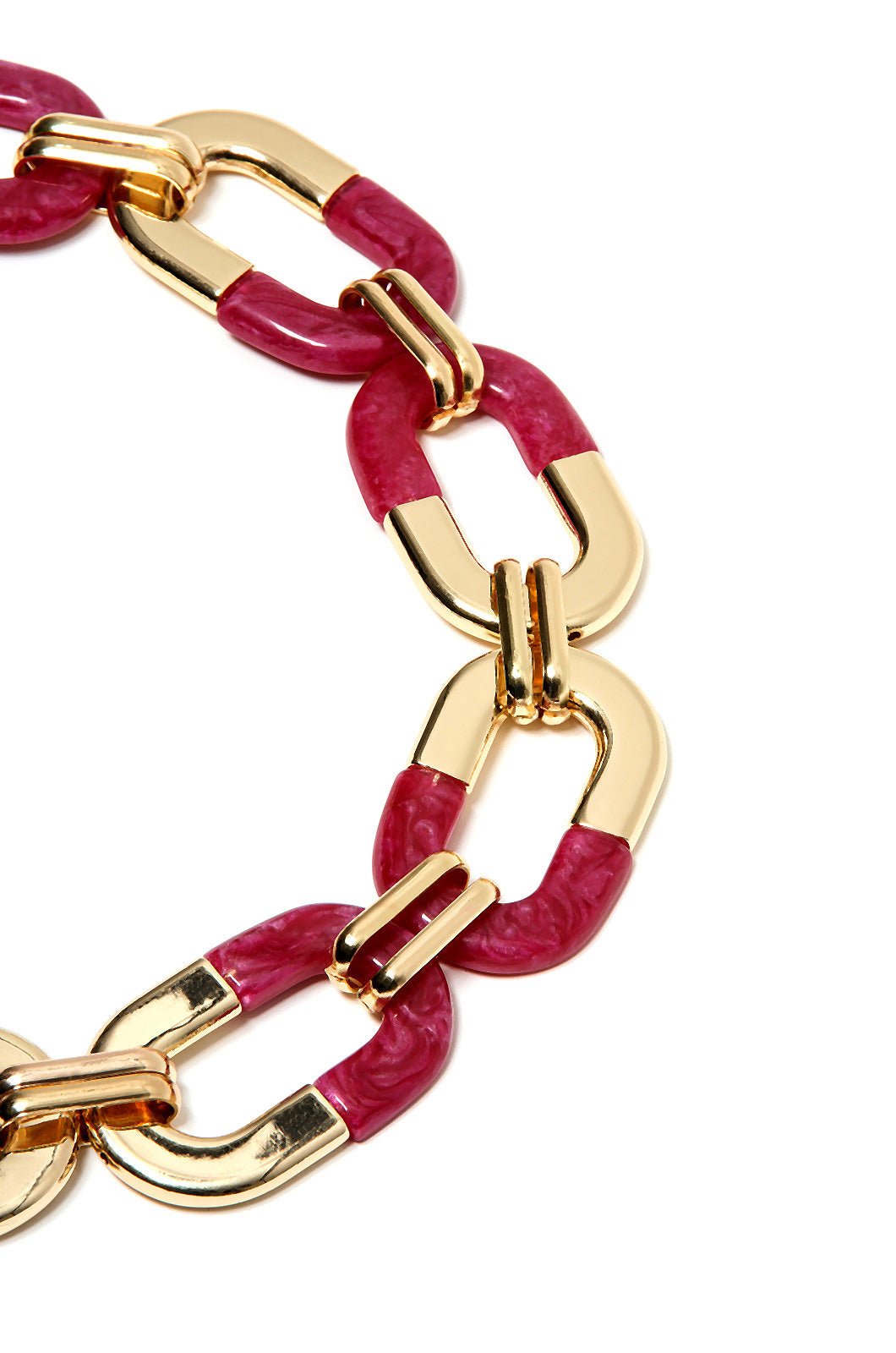 Girocollo in catena ovale oro e fucsia - Mya Accessories