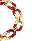 Girocollo in catena ovale oro e fucsia - Mya Accessories