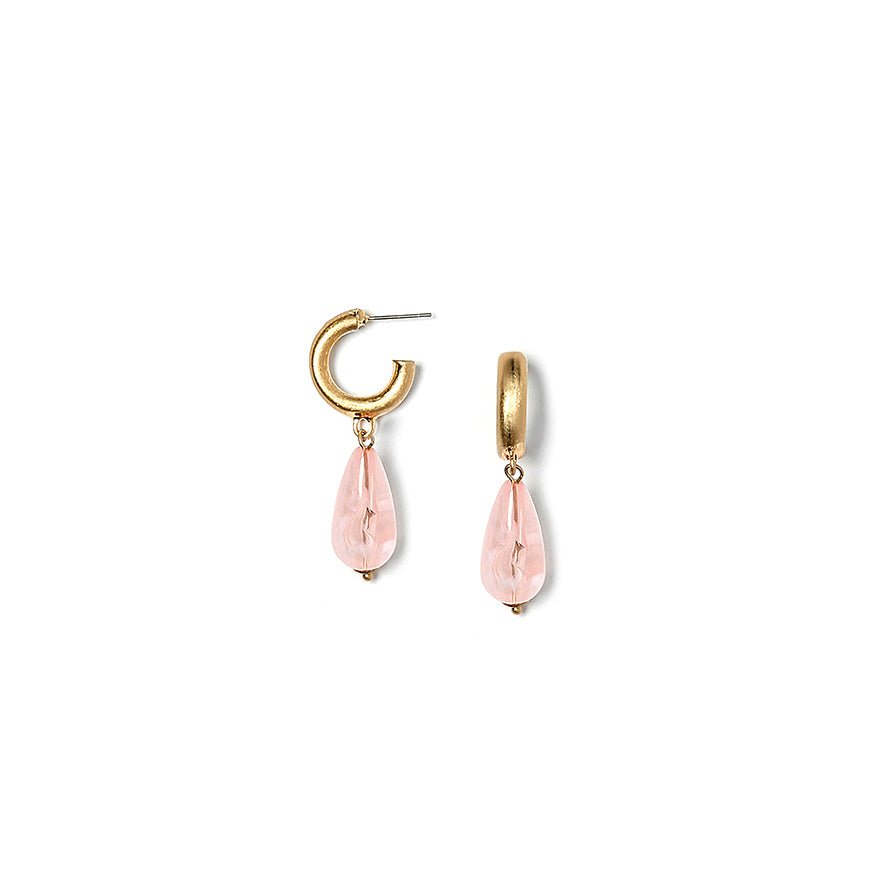 Orecchini oro con pietra rosa - Mya Accessories