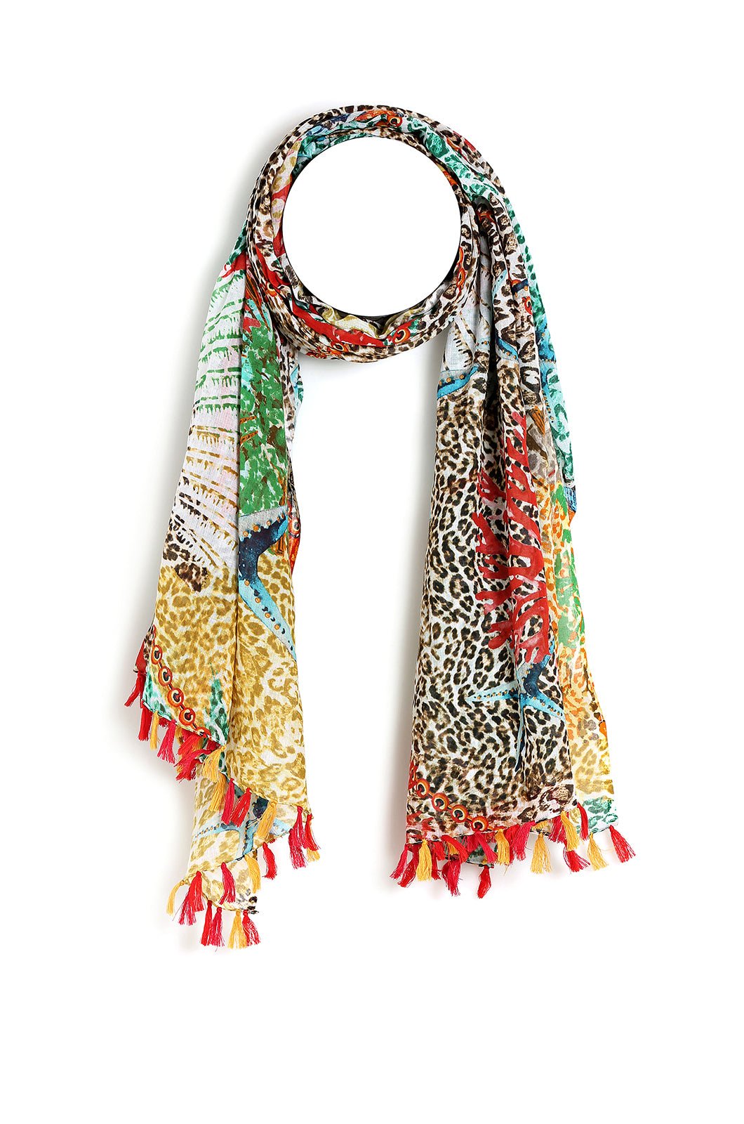 PAREO IN COTONE CON STAMPA MULTICOLORE - Mya Accessories