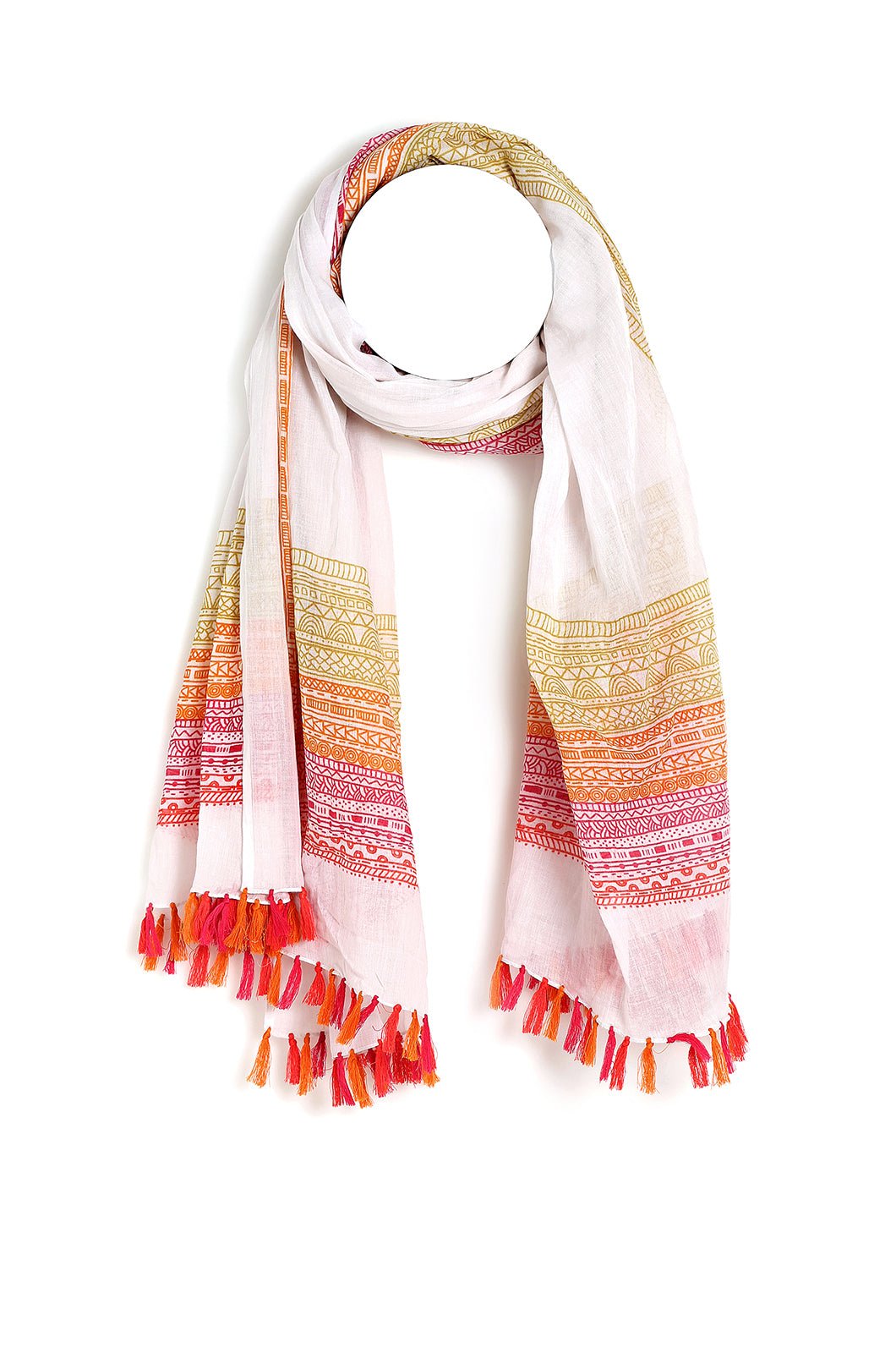 PAREO IN COTONE BIANCA CON STAMPA MULTICOLORE - Mya Accessories