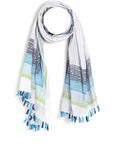 PAREO IN COTONE BIANCO CON STAMPA MULTICOLORE - Mya Accessories