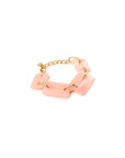 Bracciale in acrilico rosa marmorizzato a base rettangolare - Mya Accessories
