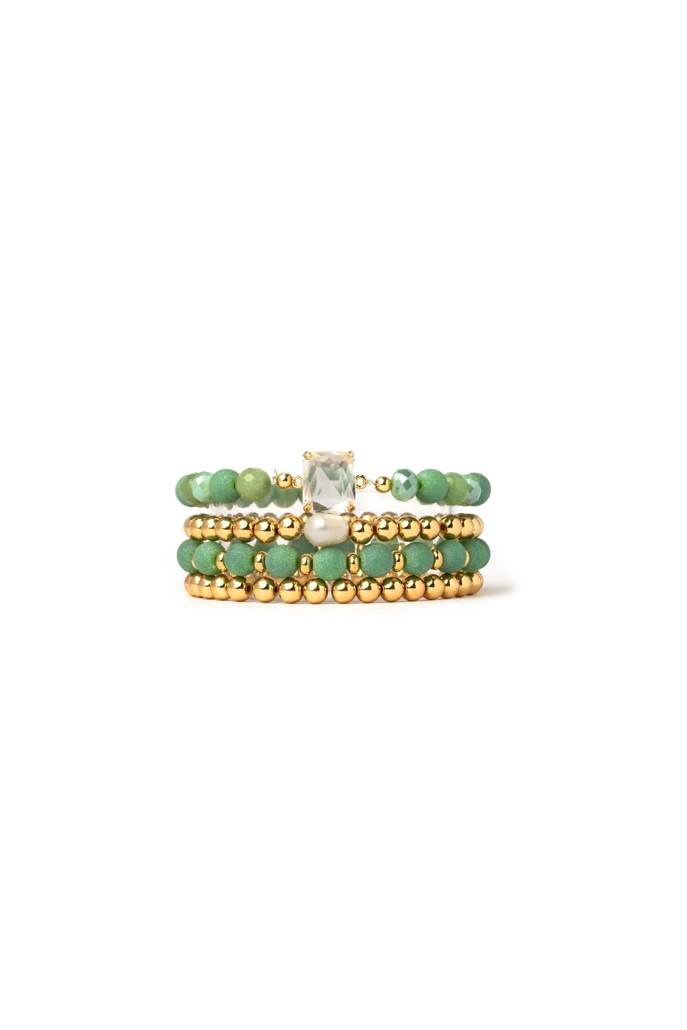 Bracciale Multifilo con Microcristalli verdi - Mya Accessories