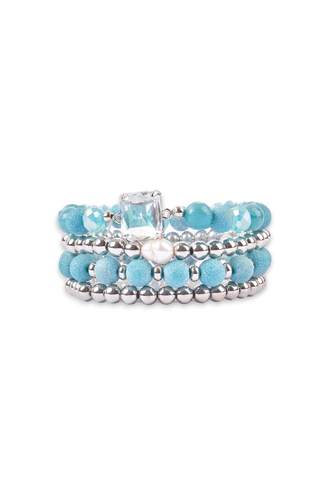 Bracciale Multifilo con Microcristalli celeste - Mya Accessories