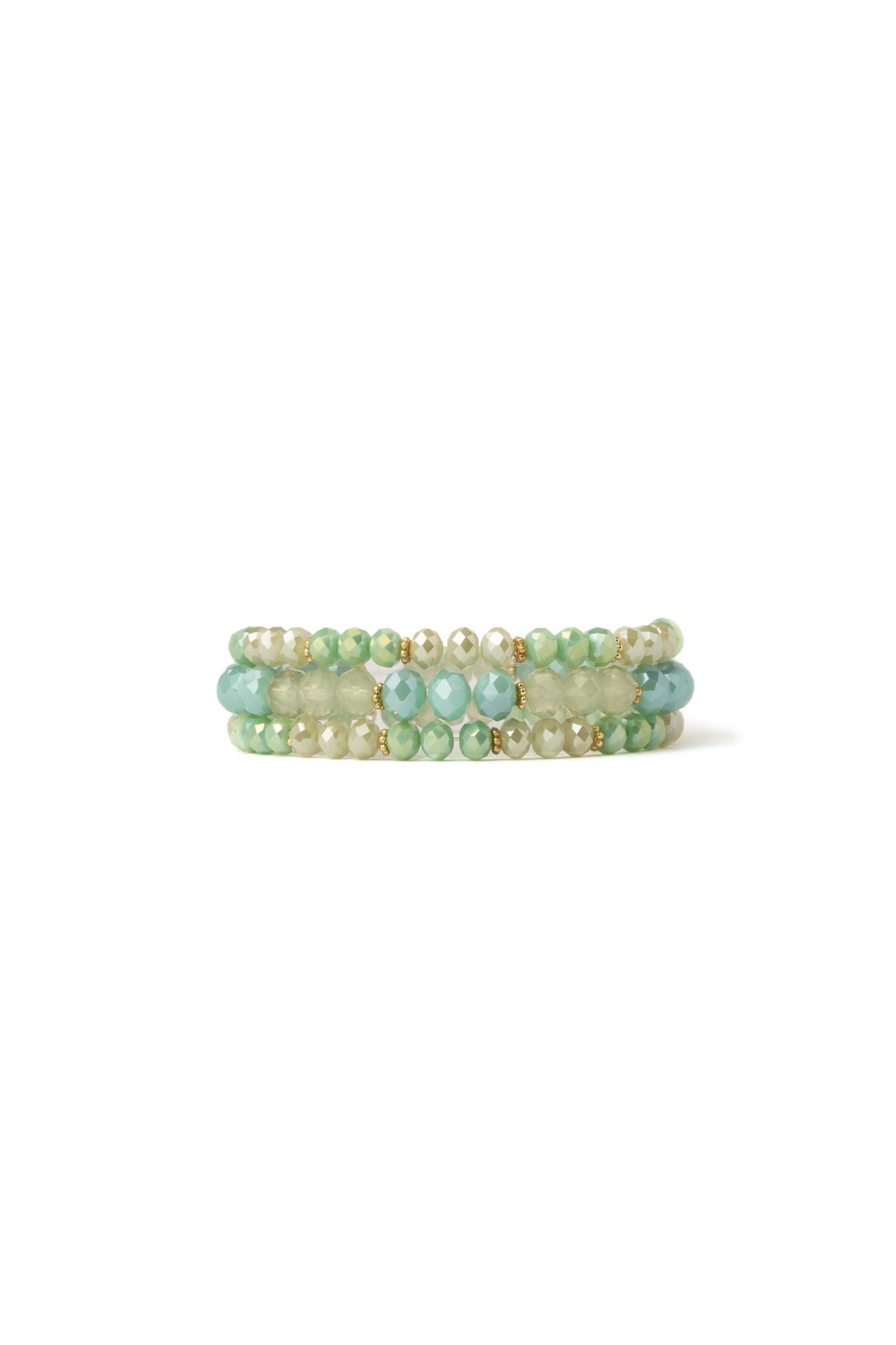 Bracciale Multifilo con Microcristalli verde - Mya Accessories