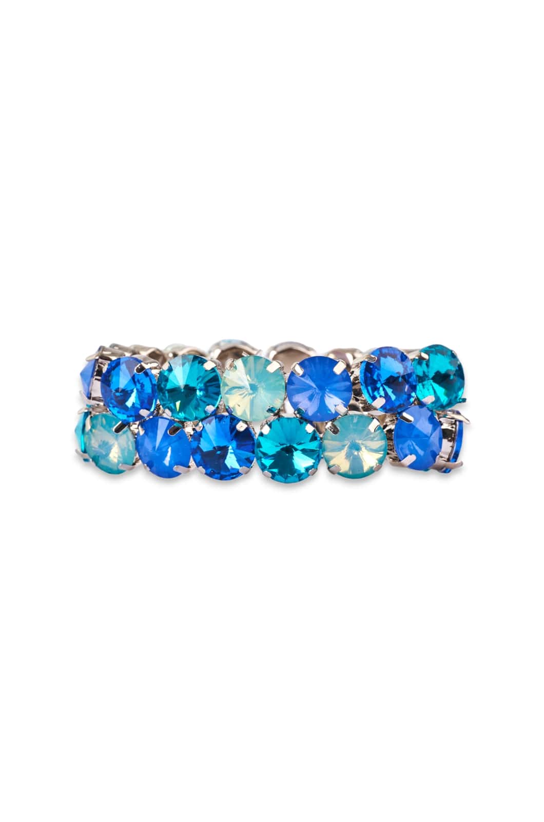 Bracciale Doppio Filo con Pietre in Vetro dai Toni blu - Mya Accessories