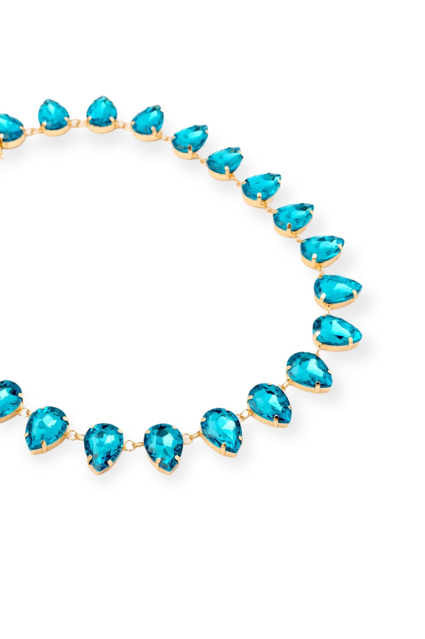 Girocollo in vetro a goccia con pietre azzurre - Mya Accessories