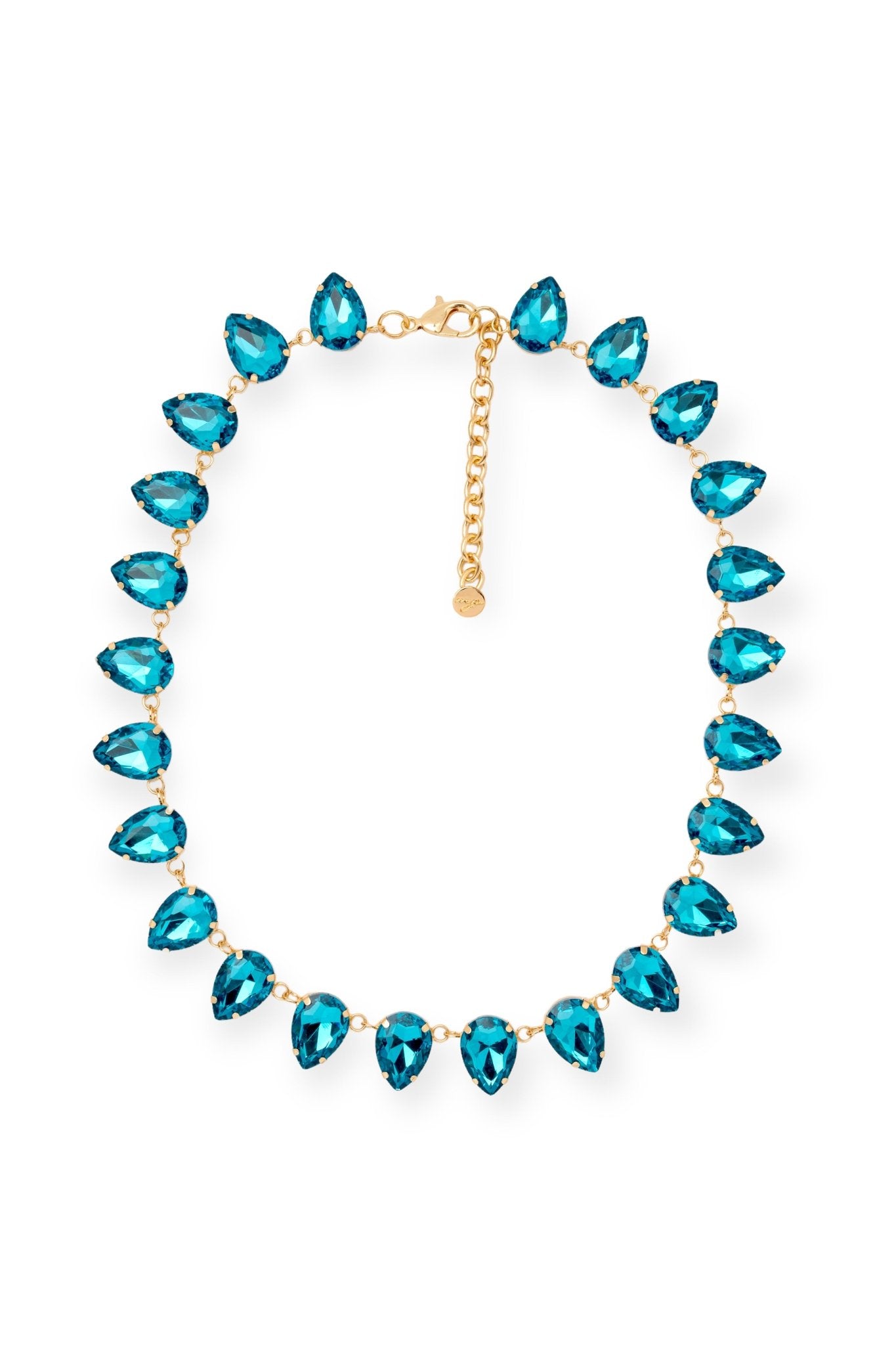 Girocollo in vetro a goccia con pietre azzurre - Mya Accessories