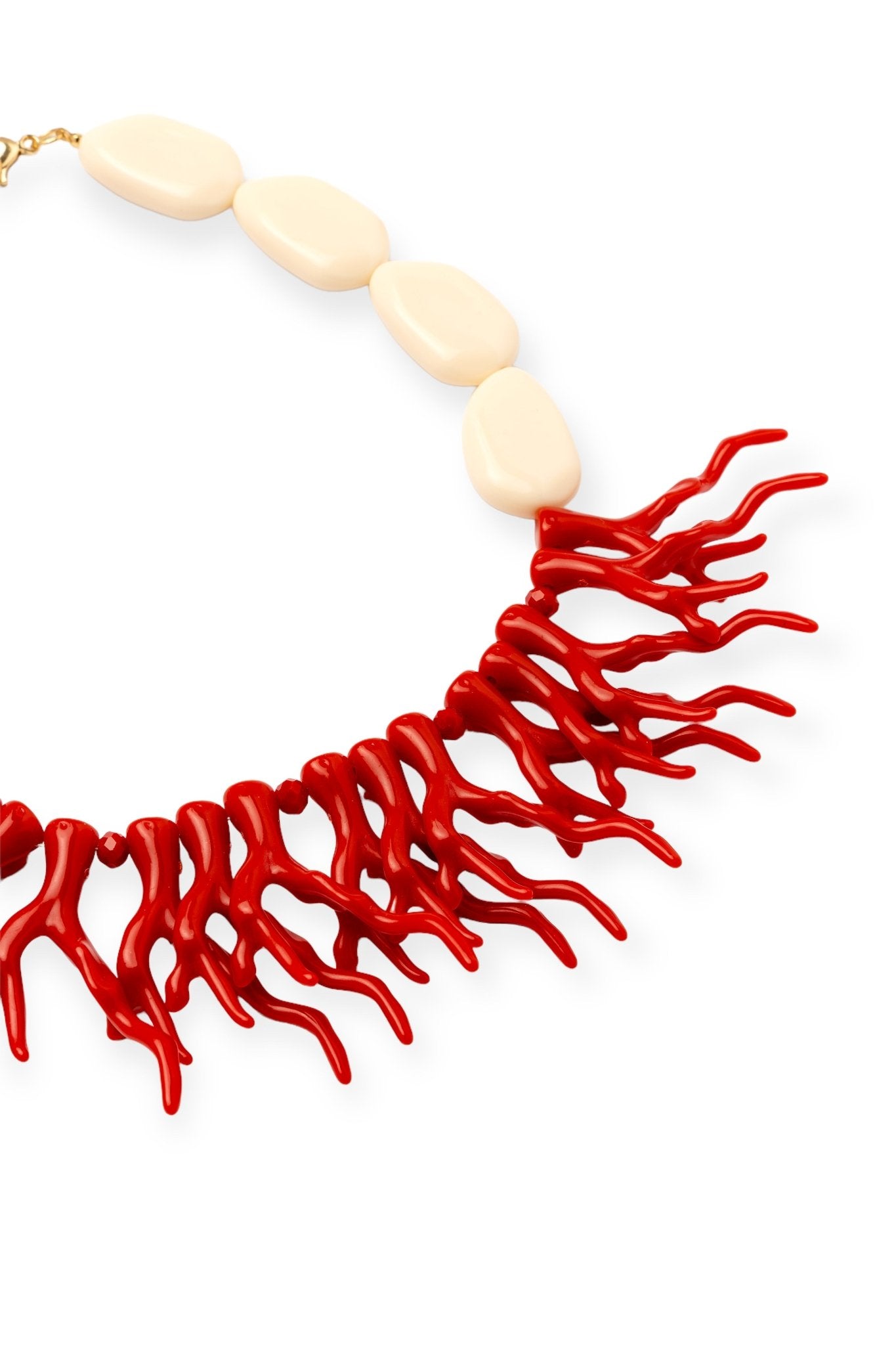 Collana girocollo in acrilico con corallo rosso - Mya Accessories
