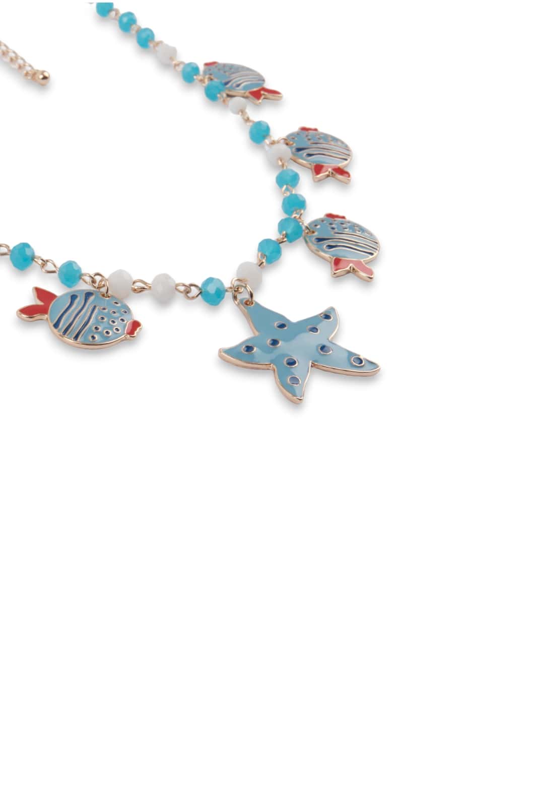 Collana vetro charms pesce in Metallo colore Oro - azzurro - Mya Accessories