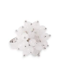 ANELLO CON PIETRE BIANCO A GRAPPOLO - Mya Accessories