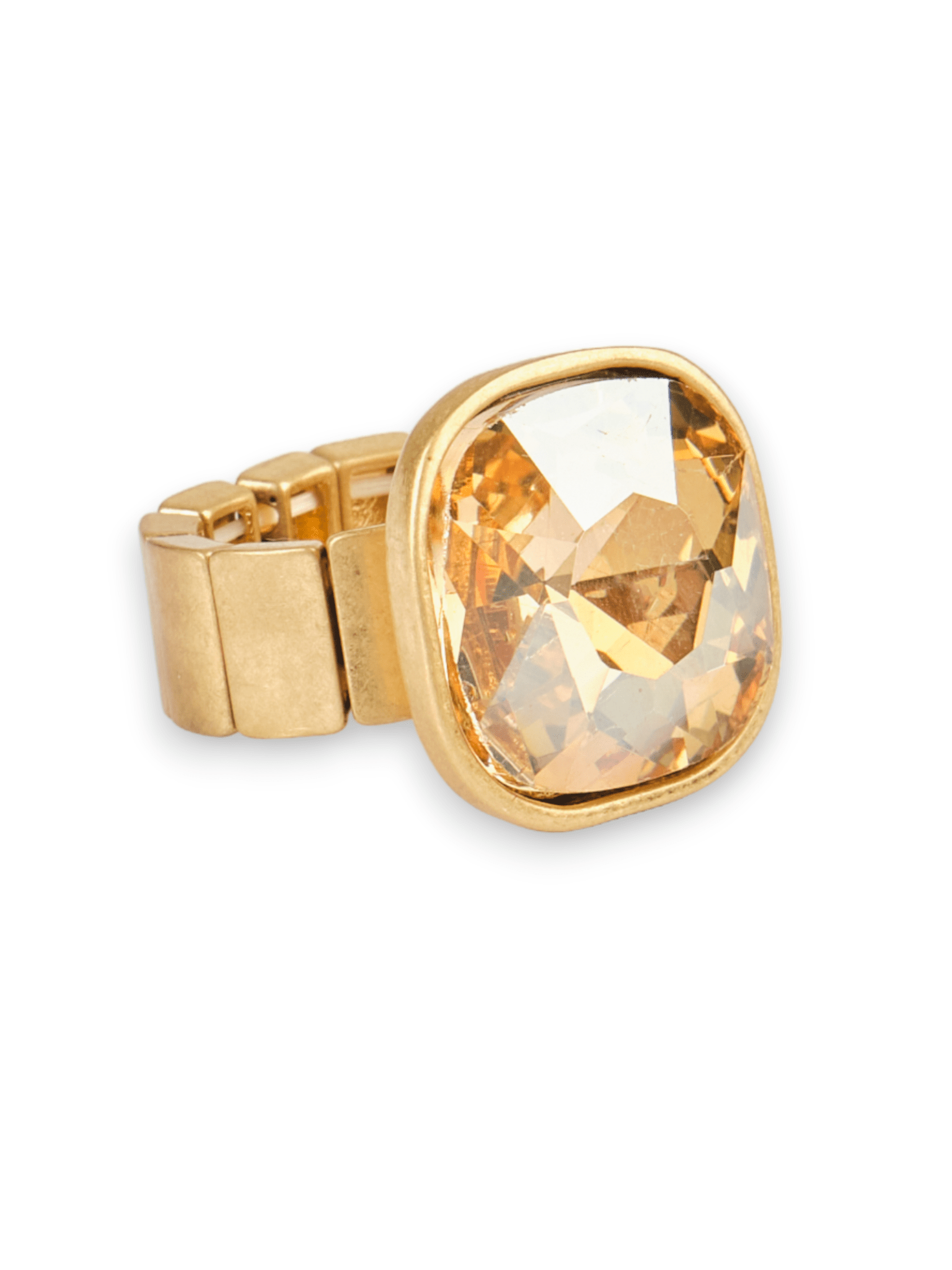 Anello elastico con pietra in acrilico topazio - Mya Accessories