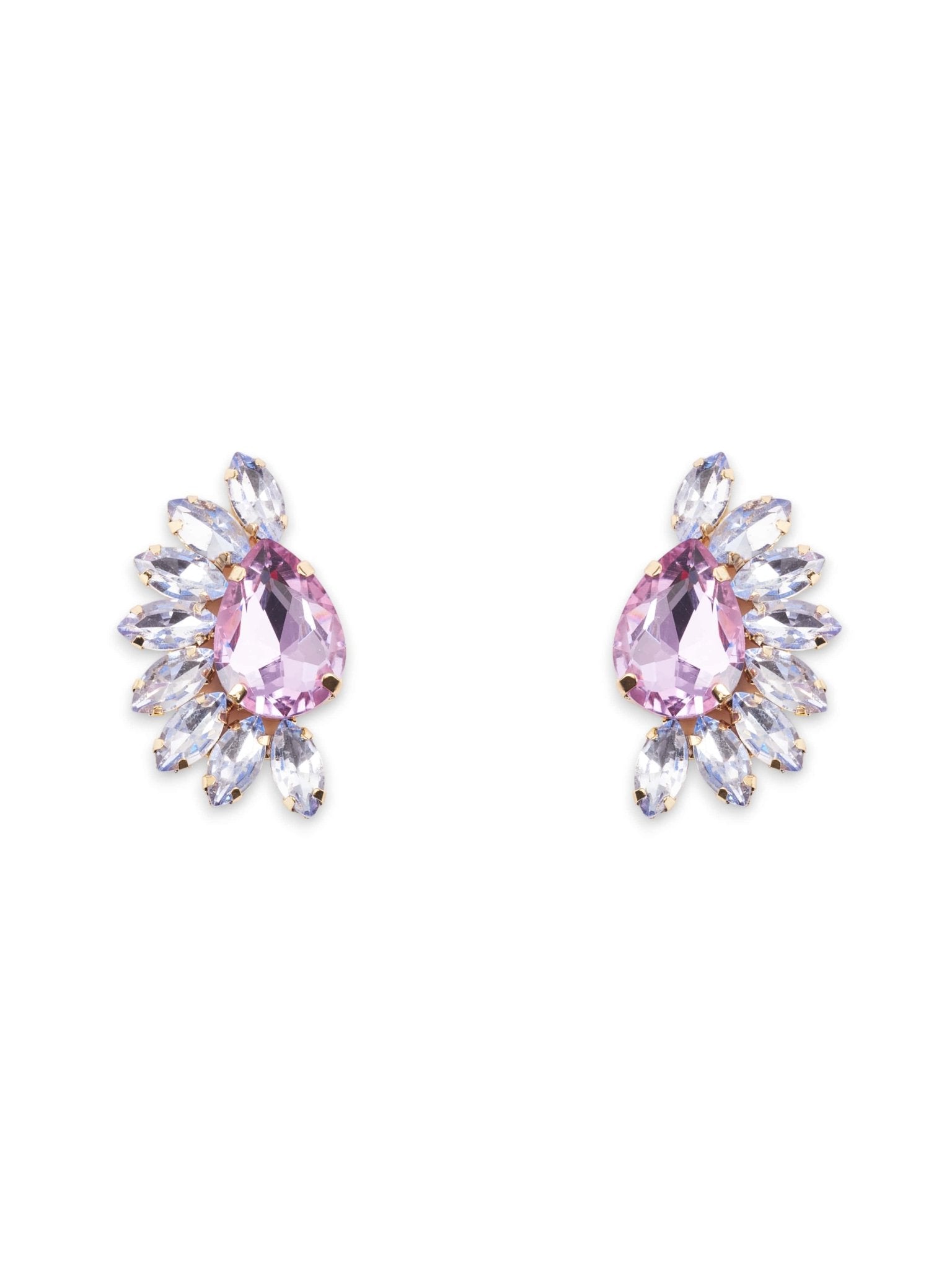 Orecchino a fiore con pietre multi lilla - Mya Accessories