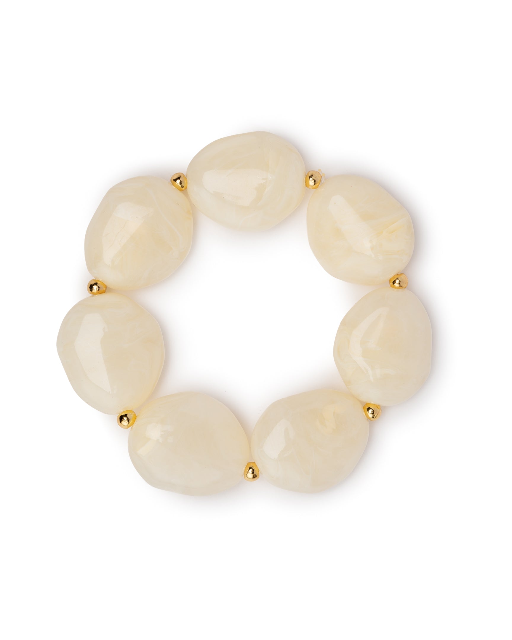 Bracciale elastico pietre acrilico bianco - Mya Accessories