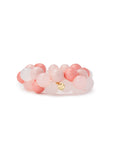 Bracciale elastico, con sfere in acrilico intrecciate tono rosa - Mya Accessories