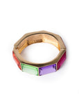 Bracciale rigido con pietre rettangolari in resina multicolore - Mya Accessories