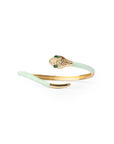 Bracciale in ottone a serpente smaltato verde acqua con zirconi - Mya Accessories