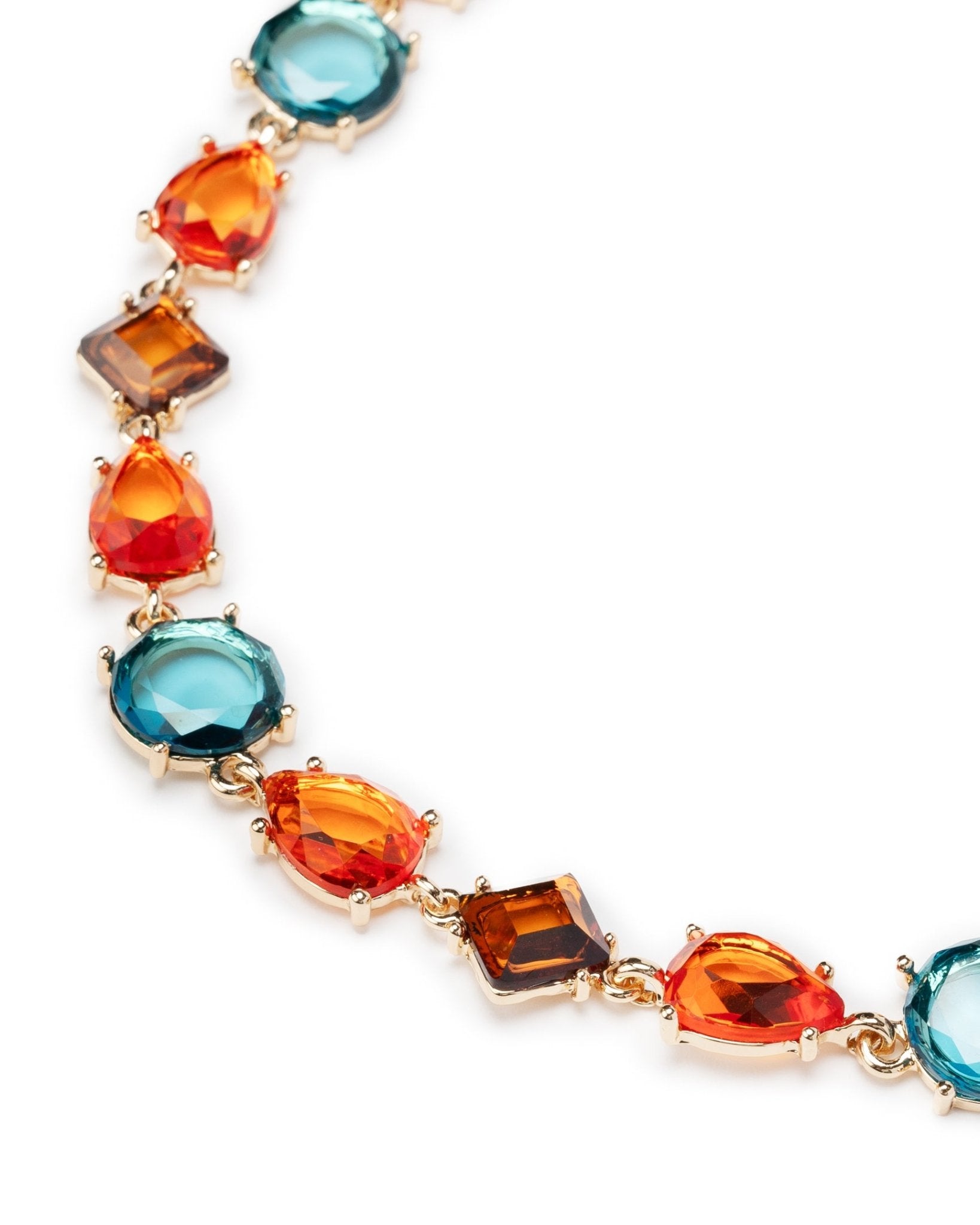 Collana girocollo in metallo con pietre in acrilico trasparenti multi - Mya Accessories