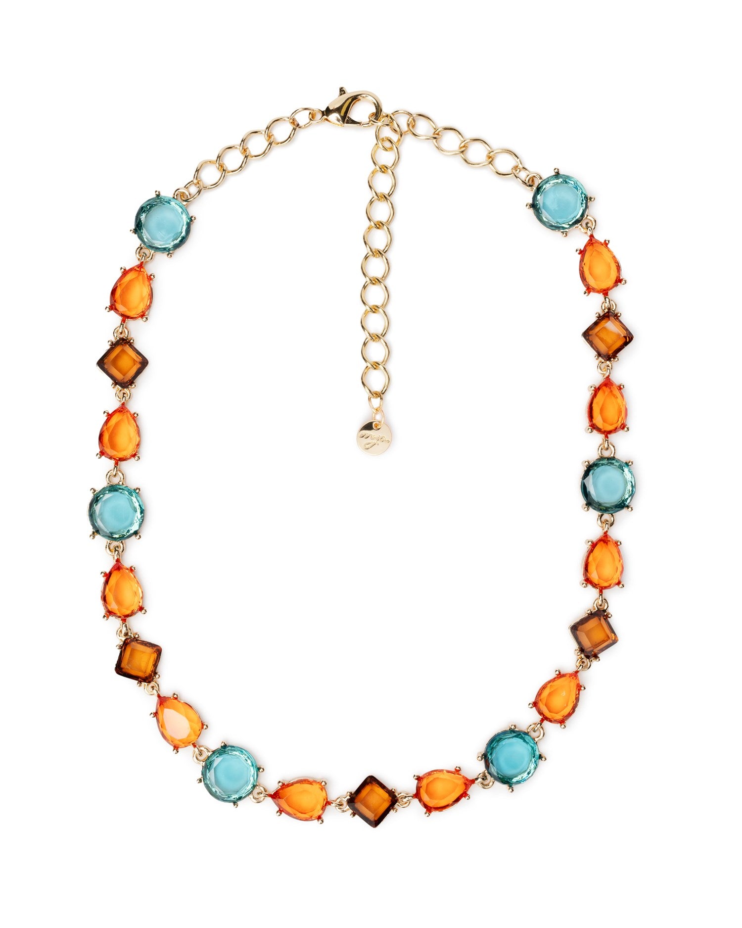 Collana girocollo in metallo con pietre in acrilico trasparenti multi - Mya Accessories