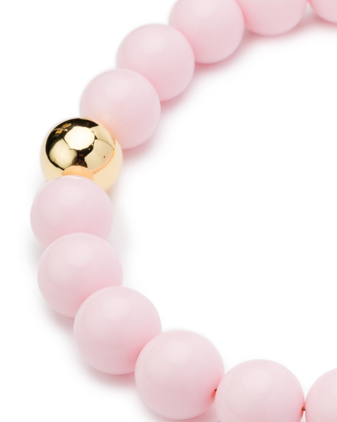 Collana girocollo in acrilico con sfere rosa di cui una placcata in oro - Mya Accessories