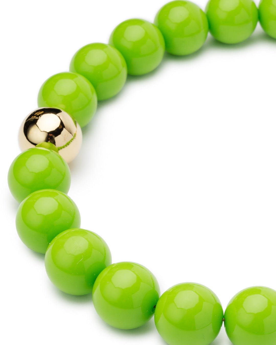 Collana girocollo in acrilico con sfere verde di cui una placcata in oro - Mya Accessories