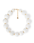 Collana girocollo in acrilico XXL bianche con rondelle in ottone - Mya Accessories